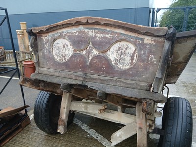 Lot 4144 - Vintage timber single axel agricultural...