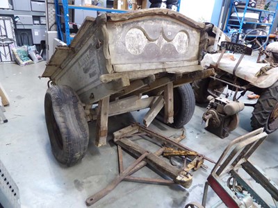 Lot 4144 - Vintage timber single axel agricultural...