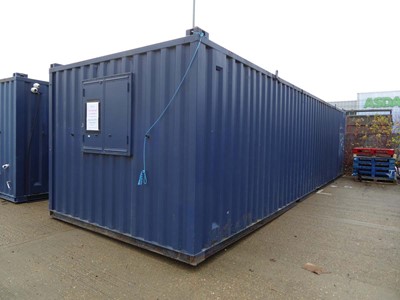 Lot 4011 - 32ft x 10ft blue corrugated steel site canteen...