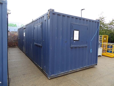 Lot 4011 - 32ft x 10ft blue corrugated steel site canteen...