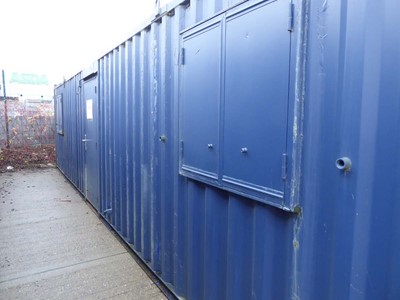 Lot 4011 - 32ft x 10ft blue corrugated steel site canteen...