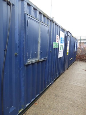 Lot 4012 - 32ft x 10ft blue corrugated steel site office...