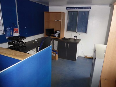Lot 4012 - 32ft x 10ft blue corrugated steel site office...