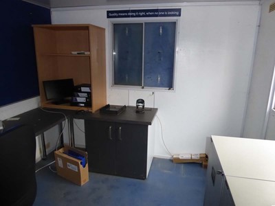 Lot 4012 - 32ft x 10ft blue corrugated steel site office...