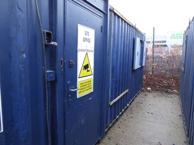 Lot 4012 - 32ft x 10ft blue corrugated steel site office...