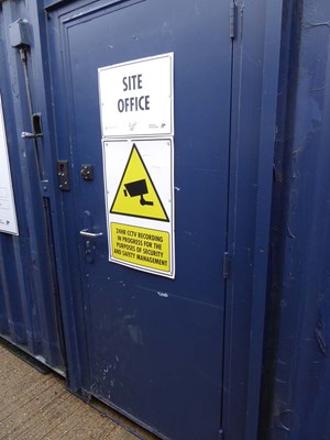 Lot 4012 - 32ft x 10ft blue corrugated steel site office...