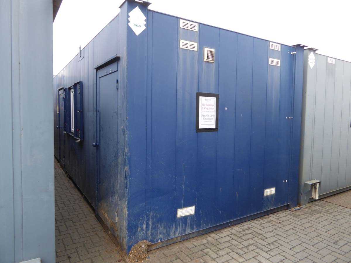 Lot 4014 - 32ft x 10ft Alsim Eco blue steel site canteen...