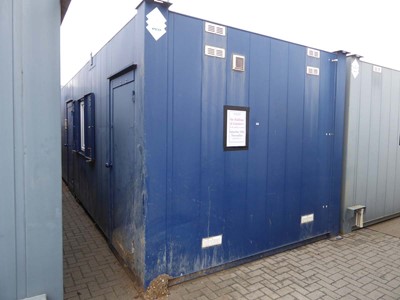 Lot 4014 - 32ft x 10ft Alsim Eco blue steel site canteen...