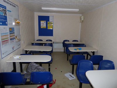 Lot 4014 - 32ft x 10ft Alsim Eco blue steel site canteen...