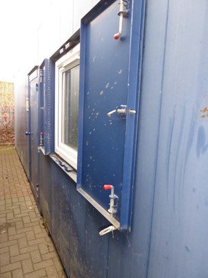 Lot 4014 - 32ft x 10ft Alsim Eco blue steel site canteen...