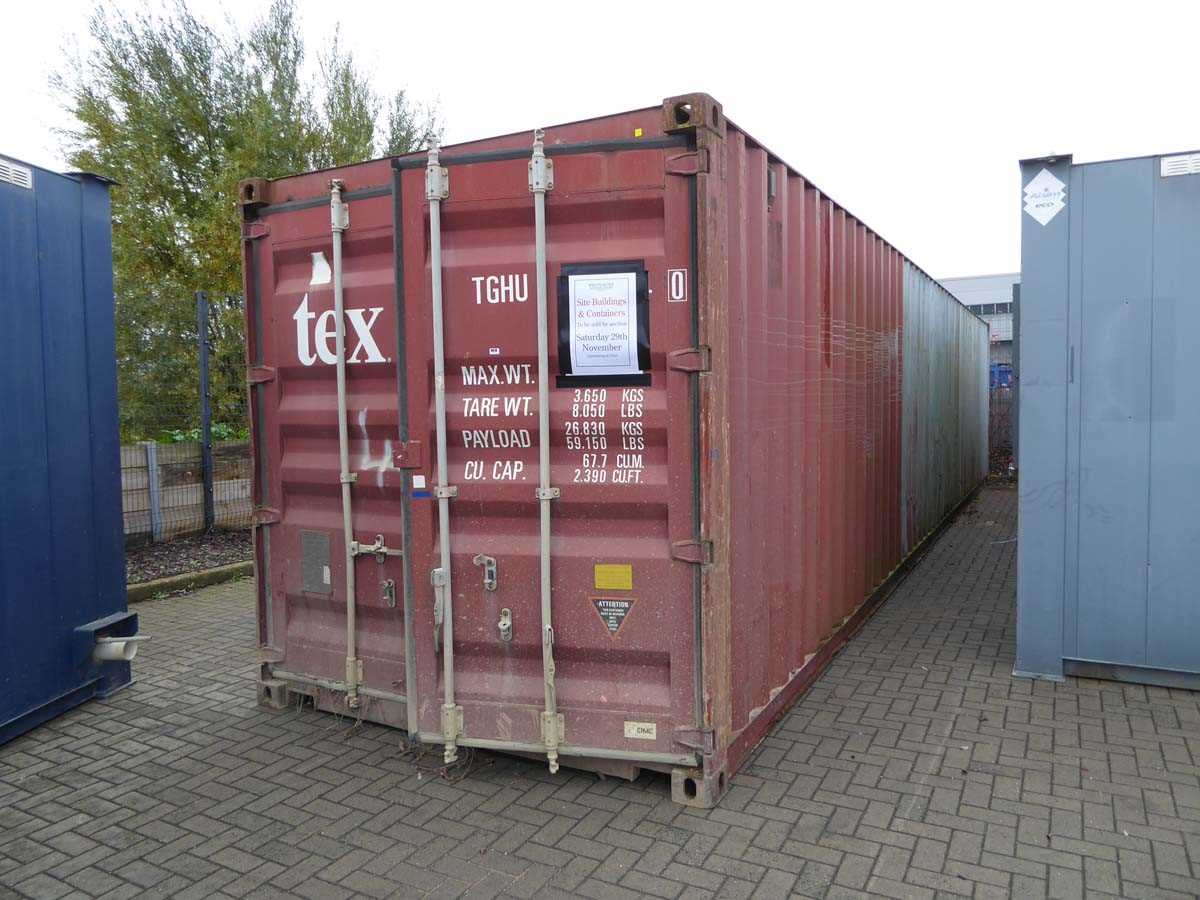 Lot 4016 - 40ft x 8ft corrugated steel shipping...