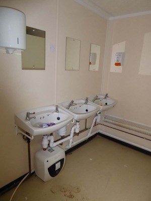 Lot 4017 - 24ft x 9ft Alsim Eco blue steel site toilet...