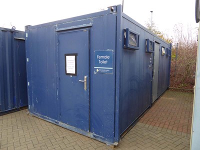 Lot 4019 - 20ft x 9ft 6 inch blue corrugated steel jack...