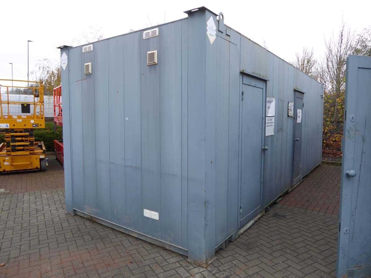 Lot 4022 - 24ft x 9ft Alsim Eco blue steel site toilet...