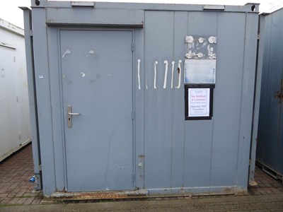 Lot 4024 - 9ft x 12 ft grey jack leg steel site toilet...