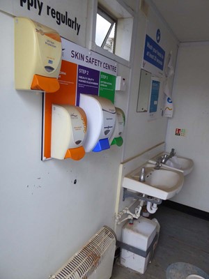 Lot 4024 - 9ft x 12 ft grey jack leg steel site toilet...