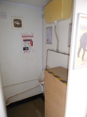 Lot 4024 - 9ft x 12 ft grey jack leg steel site toilet...