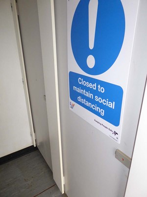 Lot 4024 - 9ft x 12 ft grey jack leg steel site toilet...