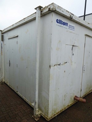 Lot 4025 - 9ft x 12 ft Elliott white jack leg steel site...