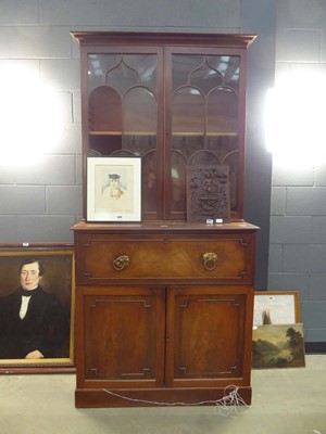 Lot 5036 - Victorian mahogany and glazed secretaire bookcase