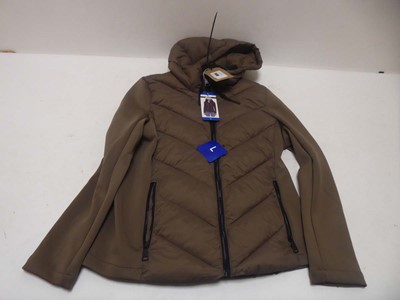 Lot 3468 - DKNY coat in Taupe size Large (hanging)