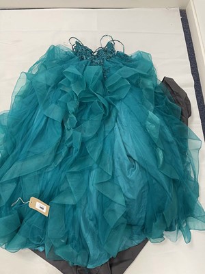 Lot 3476 - Nell Devlin prom dress in teal size 2 with...