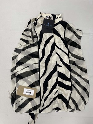 Lot 3484 - Lanvin Paris stripe chiffon top size 38 (hanging)