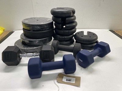 Lot 3567 - Large quantity of various weights and gazebo...