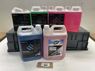 Lot 3589 - 6x Large bottles of car care products to...