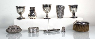 Lot 207 - A group of silver and metalware comprising...