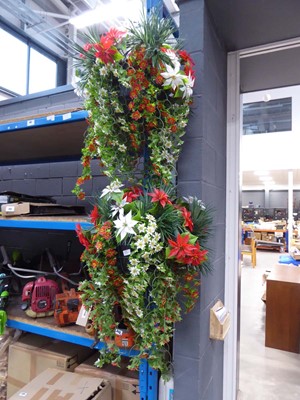 Lot 4091 - Two artificial planted hanging baskets