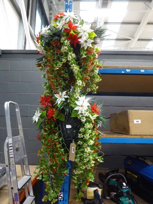 Lot 4092 - Two artificial planted hanging baskets