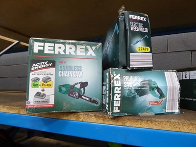 Lot 4096 - Ferrex cordless chainsaw, a Ferrex cordless...