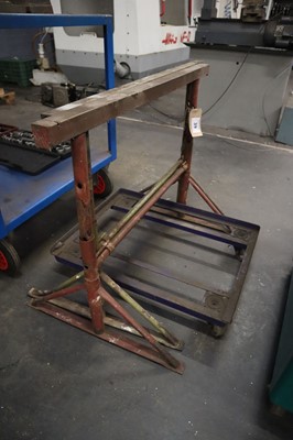 Lot 39 - 2x scaffold bandstands and a flatbed trolley