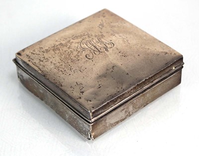 Lot 223 - A silver cigarette box of square form,...