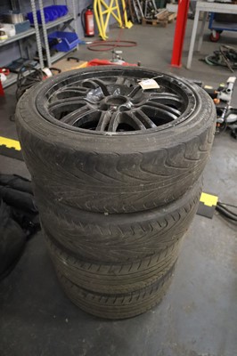 Lot 70 - Set of 4x BMW M-series black aluminium wheels...