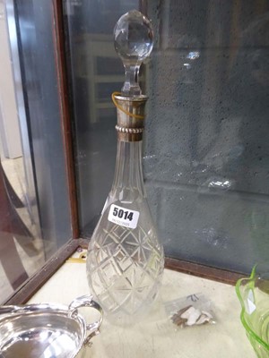 Lot 5014 - Silver mounted cut glass decanter