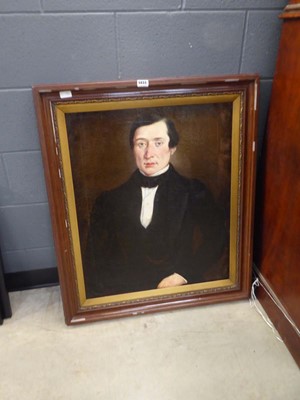 Lot 5033 - Oil on canvas portrait of a young man wearing...