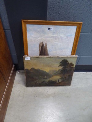 Lot 5037 - Oil on canvas sailing boat and an oil on...