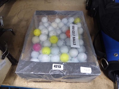 Lot 4213 - Box of 100 golf balls in various colours