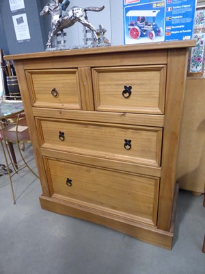 Lot 5110 - Modern rustic pine chest, 2 short and 2 long...