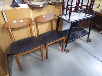 Lot 5112 - Pair of Mid Century teak dining chairs with...