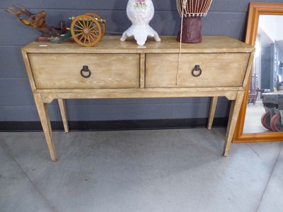 Lot 5049 - Stripped mahogany 2 drawer side table