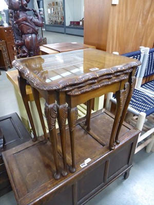 Lot 5114 - Nest of 3 reproduction side tables on cabriole...
