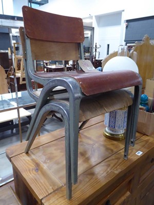 Lot 5122 - Pair of child's bentwood metal framed stacking...