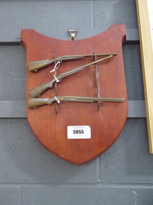 Lot 5055 - Shield housing 3 miniature cast metal replica...