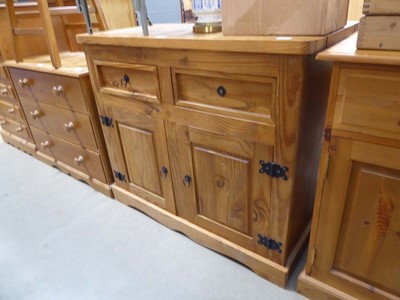 Lot 5127 - Rustic pine cabinet of 2 drawers and 2 doors