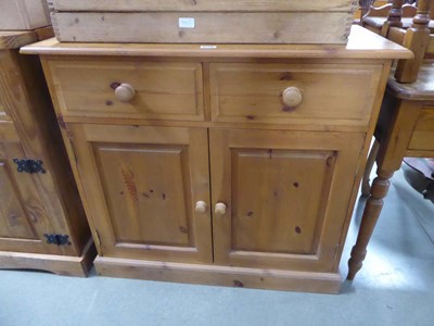 Lot 5128 - Pine cabinet of 2 drawers and 2 doors