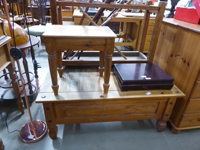 Lot 5133 - Pine side table and rustic pine coffee table