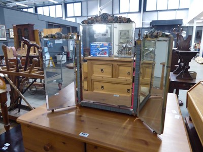Lot 5136 - Mid Century triple dressing table mirror with...